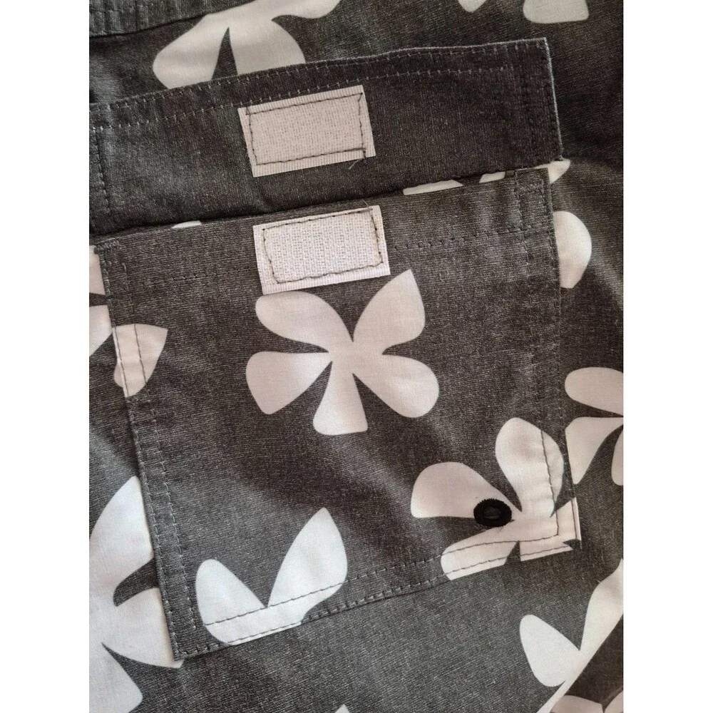 Of One Sea Men's Shorts Size 36 Gray Floral Stretch Comfort Swim Tropical Beach